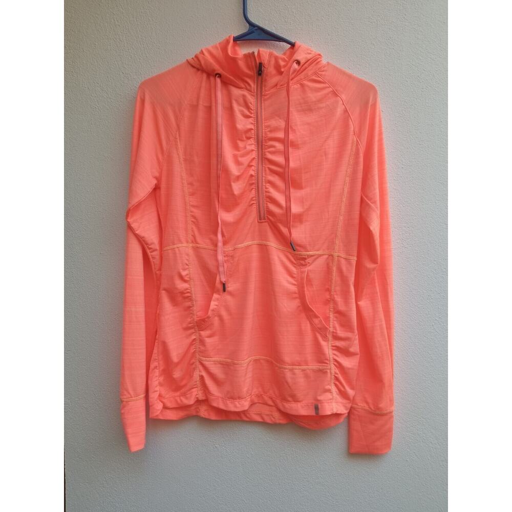 Tangerine Womens Active Pullover Shirt 1/2 Zip Orange Long Sleeve Size Small